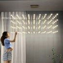 Axyaa Rectangular Cube LED Chandelier: Geometric Stereo Lighting for Hotel Lobby Decoration.