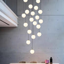 Axyaa LED Ring Stairs Pendant Light Chandeliers for Living Room and Dining Room