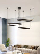 Nordic Ring Chandelier by Axyaa: Modern LED Ceiling Light for Dining, Living Room, Bedroom