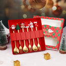 Axyaa Christmas Party Dinnerware Set with Tree Design Cutlery