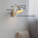 Axyaa Ash Wood LED Wall Fixture Rotatable Glass Bedside Lamp