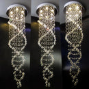 Axyaa Modern Crystal LED Chandelier for Staircase Luxury Hotel Pendant Light