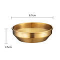 Axyaa 304 Stainless Steel Seasoning Dish Set - Round Golden Barbecue Saucer Plates