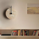 Axyaa Iron LED Wall Lights Round Yellow Travertine Japan Style Bedroom Lamparas