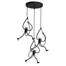 Axyaa Little Man Arts Chandelier LED Ceiling Lamp - Black E27 Pendant Light