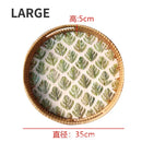 Axyaa Rattan Shell Tray: Handmade Light Luxury Style for Home Organization & Decoration