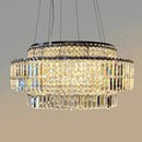 Axyaa Crystal LED Chandelier Ceiling Light - Modern Living Room Pendant Lamp