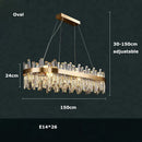 Axyaa Golden Chrome Silver Crystal LED Chandelier for Dining Room