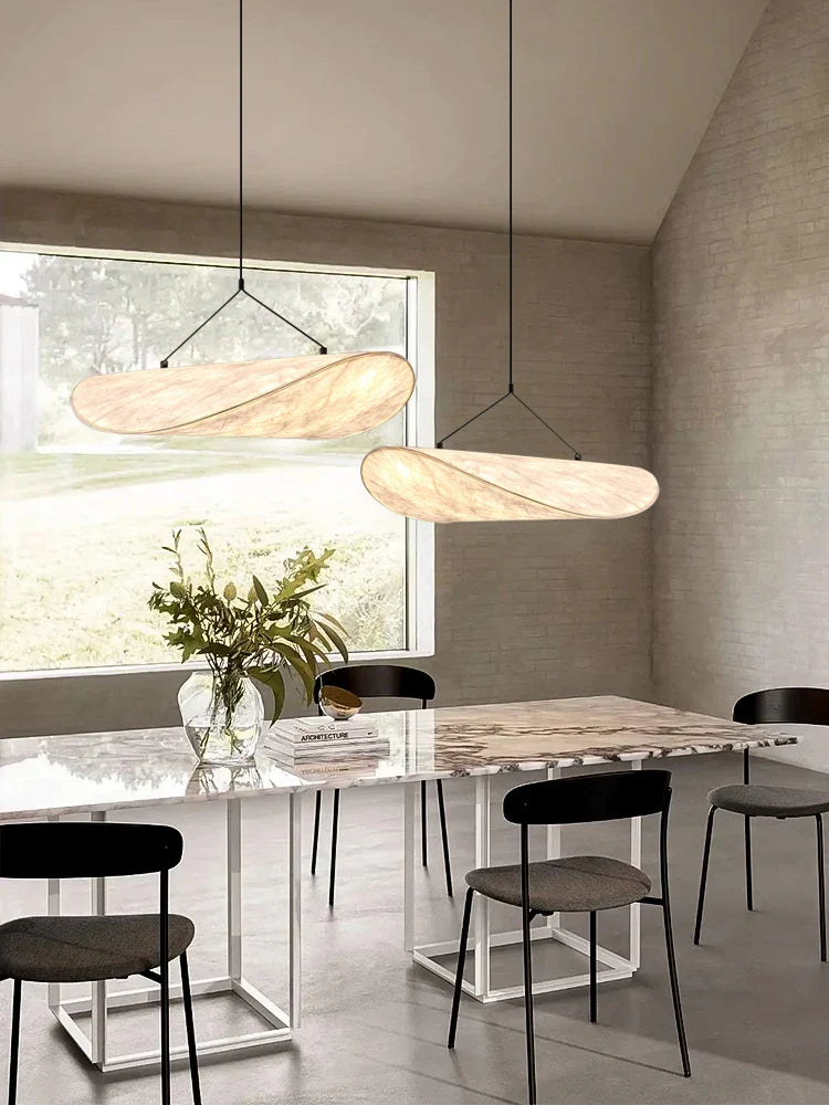 Axyaa Nordic Silk LED Pendant Lights Bedroom Chandelier - Luminarias & Home Decor