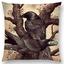 Axyaa Three Eyes Raven Steampunk Hummingbird Sofa Pillow Case Owl Cushion Cover
