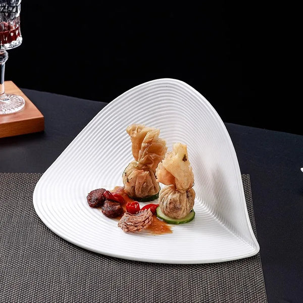 Axya Ceramic Dinner Plate Set - Stylish Restaurant Tableware for Desserts, Pasta, and Sushi