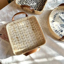 Axyaa Rattan Woven Storage Basket and Snack Tray - High-Grade Fruit Plate
