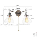 Axyaa 2-Head LED Wall Sconce Industrial Iron Glass Retro Stair Light Fixtures
