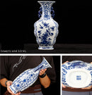 Axyaa Blue & White Porcelain Vase Decoration for Living Room, Bogu Rack, Wine Cabinet