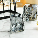 Axyaa Glass Mug: Glacier Wine Whiskey Coffee Cup, Irregular Shape Drinkware