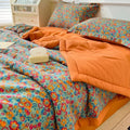 Axyaa Double-sided Cool Feeling Ice Silk Queen Quilt, Summer Comforter