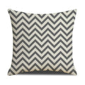 Axyaa Grey Geometric Linen Cushion Cover for Sofa Living Room Decor