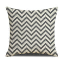 Axyaa Grey Geometric Linen Cushion Cover for Sofa Living Room Decor