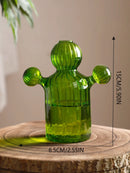 Axyaa Cactus Design Glass Vase: Exquisite Table Centerpiece for Home Decor & Gifts.