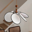Axyaa Retro Petal Fabric Chandeliers - Elegant Wood Pendant Lights for Home Decor