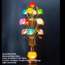Axyaa LED Lotus Table Lamp: Illuminating Buddha's Presence in Worship Settings