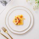 Axyaa Bead Edge Ceramic Steak Pasta Fruit Plate Set for Molecular Cuisine