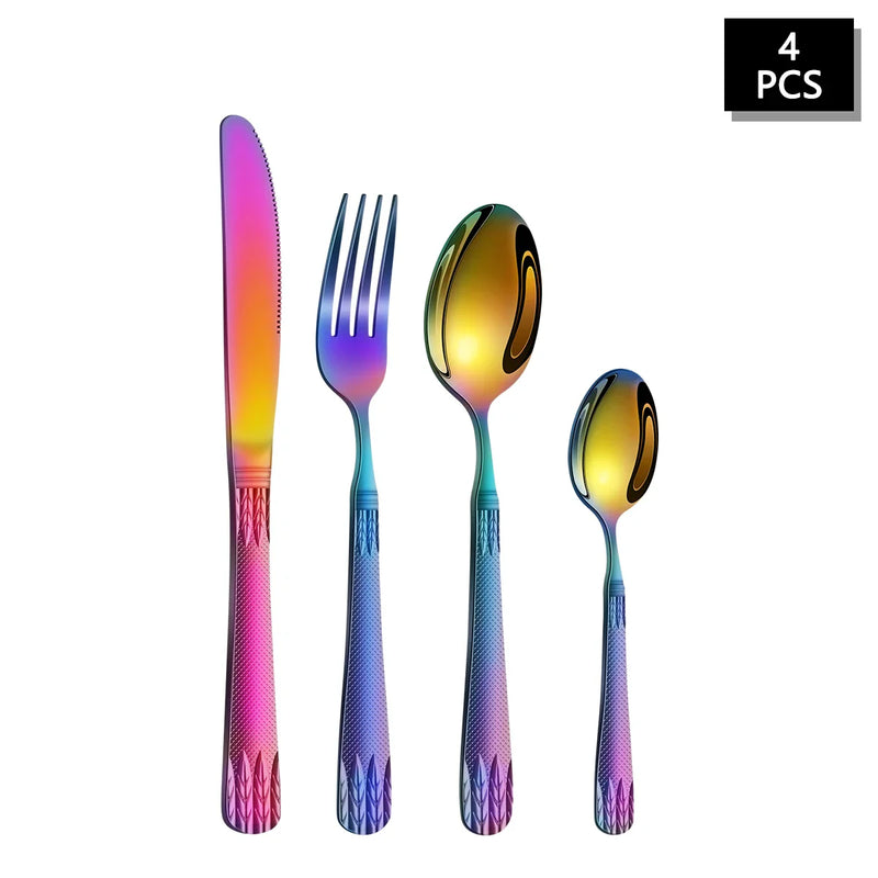 Axyaa Stainless Steel Cutlery Set with Wheat Ear Handle for Family Hotel Party