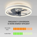 Axyaa Modern Reversible Ceiling Fan with App Remote, LED Lights, Black/White, 60W