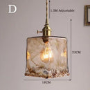 Amber Glass Pendant Lamp LED E27 Hanging Light by Axyaa