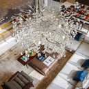 Axyaa Crystal Branch Chandelier: Elegant Ceiling Pendant Lamp for Bedroom & Living Room