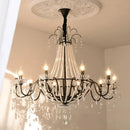 Axyaa Crystal LED Chandelier Stairs Pendant Light Luxury Art Decor LED Luminarias