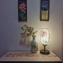 Axyaa Medieval Fabric Lanterns Table Lamp Hand-Drawn Traditional Decor Bedside Study Desk Light