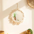 Axyaa Macrame Round Mirror | Boho Aesthetic Room Decor for Bedroom & Living Room