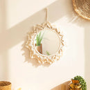 Axyaa Macrame Round Mirror | Boho Aesthetic Room Decor for Bedroom & Living Room