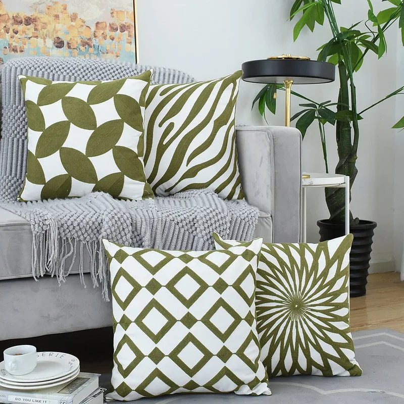 Tropical Plant Pattern 3D Cushion Cover 45x45cm for Living Room Sofa by Axyaa