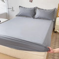 Axyaa 100% Cotton Fitted Sheet & Pillowcase Set, White, 180x200, 3Pcs