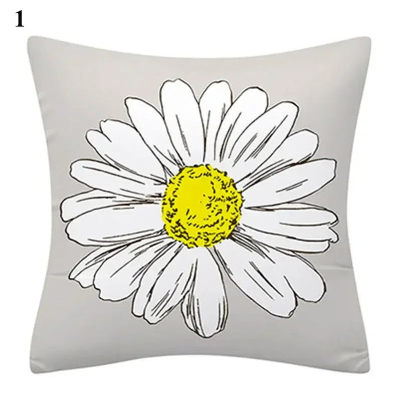 Flower Letter Print Cushion Cover for Stylish Home Decor by Axyaa
