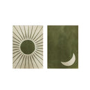 Bohemian Green Moon Sun Canvas Prints by Axyaa - Modern Minimalist Wall Art for Home Decor