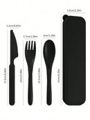 Axyaa Portable Cutlery Set: Plastic Knife, Fork & Spoon - Reusable for School, Outdoor, Camping