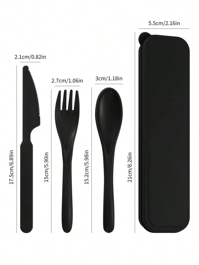 Axyaa Portable Cutlery Set: Plastic Knife, Fork & Spoon - Reusable for School, Outdoor, Camping