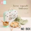 Axya Kids Silicone Bamboo Feeding Set - Complete Tableware Gift for Children