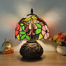 Axyaa Red Rose Stained Glass Table Lamp 8" - Bedroom Living Room Home Office