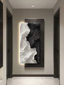 Axyaa Abstract Black White LED Mural Entrance Wall Lamp