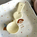 Axyaa Kawaii Ceramic Soup Spoon - Hand Painted, Solid Color, Pretty Design