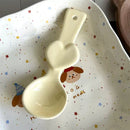 Axyaa Kawaii Ceramic Soup Spoon - Hand Painted, Solid Color, Pretty Design
