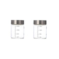 Axyaa Glass Storage Cups - Portable Seal, Thick High Borosilicate, Scale, Sealed Jar