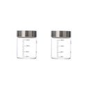 Axyaa Glass Storage Cups - Portable Seal, Thick High Borosilicate, Scale, Sealed Jar