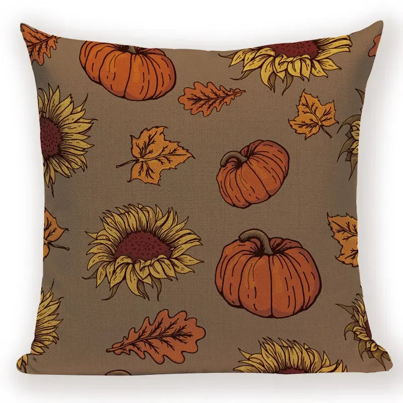 Axyaa Halloween Cushion Cover - Spooky Decorative Pillowcase with Pumpkin, Ghosts & Flying Carpet