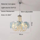 Axyaa Pink Glass Pearl Chandelier - Murano Style Vintage Living Room Light