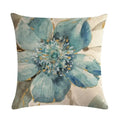 Axyaa Flower Linen Pillowcase 45*45cm, Soft Square Cushion Cover for Home Decor